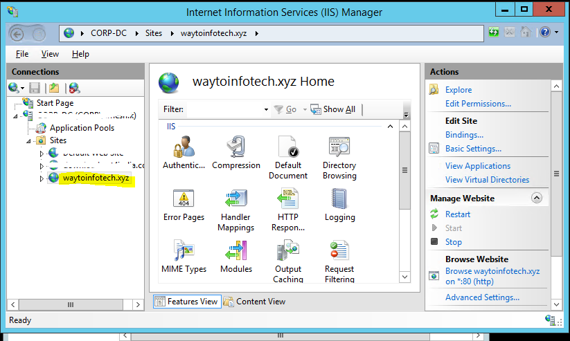 How to Create Website in IIS on Windows