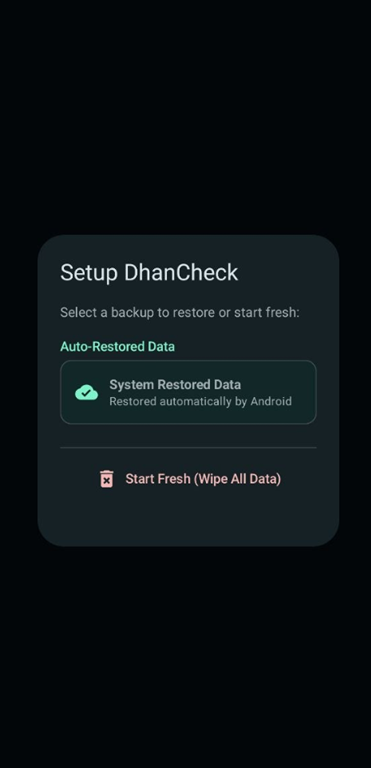 Setup and Restore