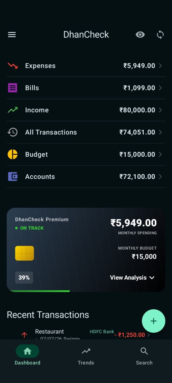 DhanCheck Dashboard