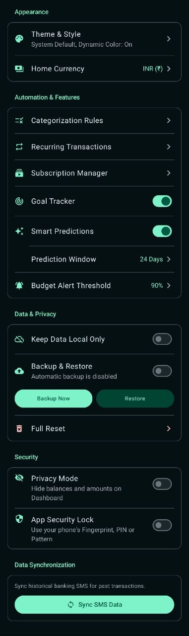 Security and Settings